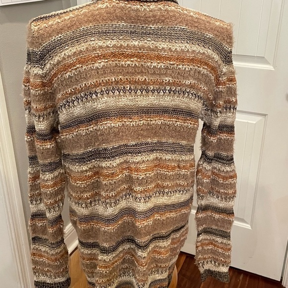 Maurices open front cardigan marled with textured stripes mixed yarns fabrics - Picture 5 of 10